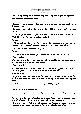 Đề cương ôn tập học kì I Tin học 6 - Năm học 2016-2017